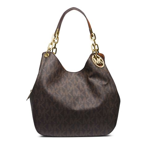 michael kors fulton logo large brown shoulder bag|Michael Kors large shoulder tote.